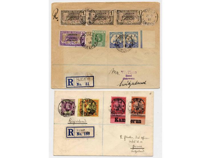 1888/1915, sehr interessante Zusammenstellung mit besseren Werten und vielen Vorläufer-Ausgaben, dazu 4 Briefe der brit. Bese
