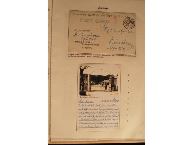 1914/20, Sammlung von über 150 Briefen, Karten und Ganzsachen aus nahezu allen Lagern, dabei Asakusa, Kuruwe Tempellager (3),