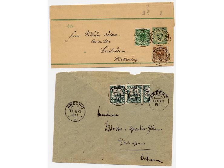 1889/1915,  sehr interessante Zusammenstellung mit Vorläufer-Ausgaben und brit. und frz. Besetzung mit schönen Briefstücken, 