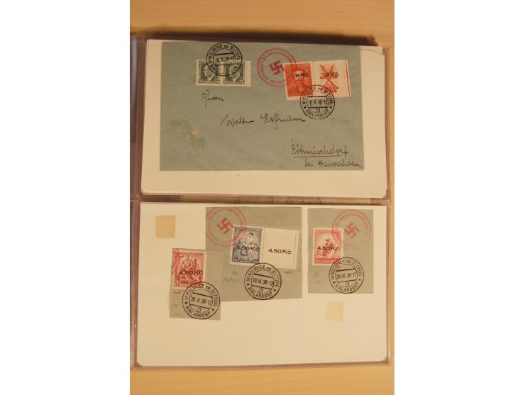1935, fast ausschließlich gestempelte Sammlung von überwiegend Karlsbad und Reichenberg-Mafferdorf mit etlichen Briefen/Karte
