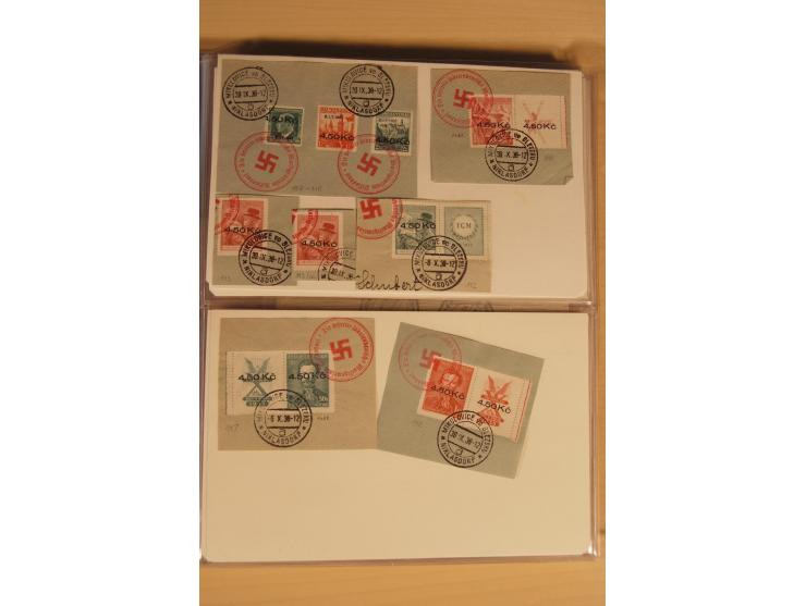 1935, fast ausschließlich gestempelte Sammlung von überwiegend Karlsbad und Reichenberg-Mafferdorf mit etlichen Briefen/Karte