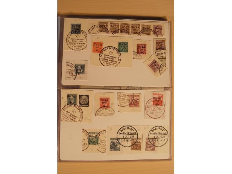 1935, fast ausschließlich gestempelte Sammlung von überwiegend Karlsbad und Reichenberg-Mafferdorf mit etlichen Briefen/Karte