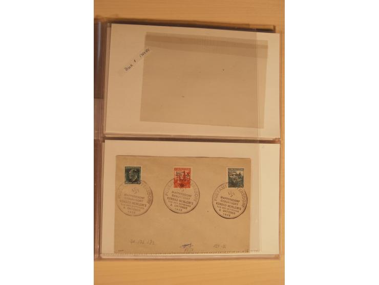 1935, fast ausschließlich gestempelte Sammlung von überwiegend Karlsbad und Reichenberg-Mafferdorf mit etlichen Briefen/Karte