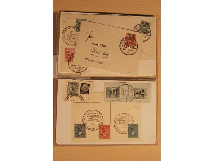 1935, fast ausschließlich gestempelte Sammlung von überwiegend Karlsbad und Reichenberg-Mafferdorf mit etlichen Briefen/Karte