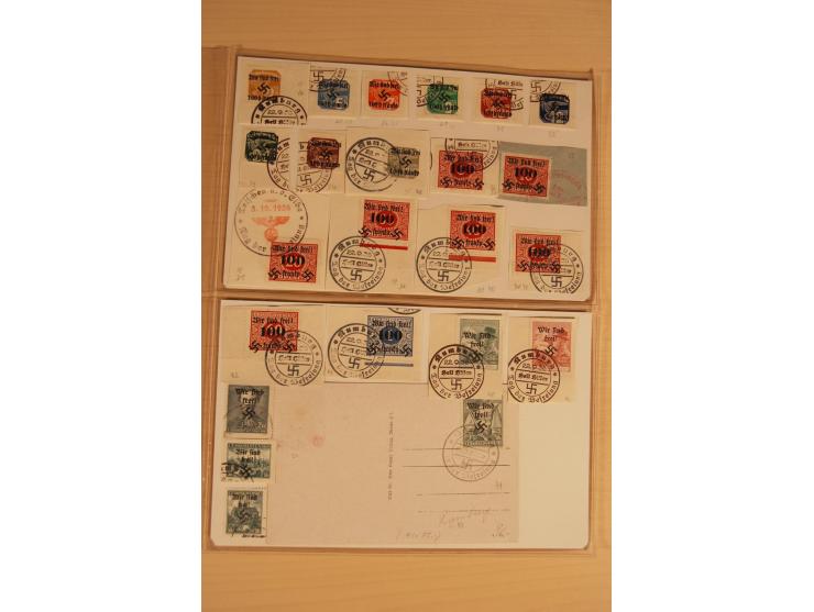 1935, fast ausschließlich gestempelte Sammlung von überwiegend Karlsbad und Reichenberg-Mafferdorf mit etlichen Briefen/Karte