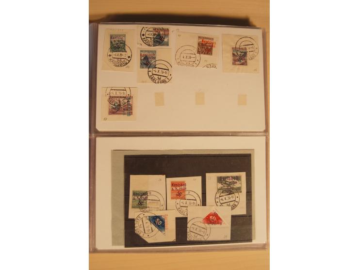 1935, fast ausschließlich gestempelte Sammlung von überwiegend Karlsbad und Reichenberg-Mafferdorf mit etlichen Briefen/Karte