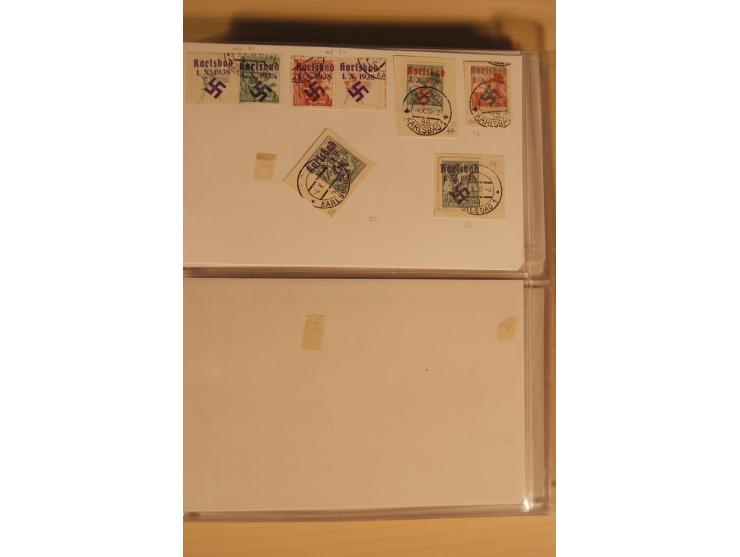 1935, fast ausschließlich gestempelte Sammlung von überwiegend Karlsbad und Reichenberg-Mafferdorf mit etlichen Briefen/Karte