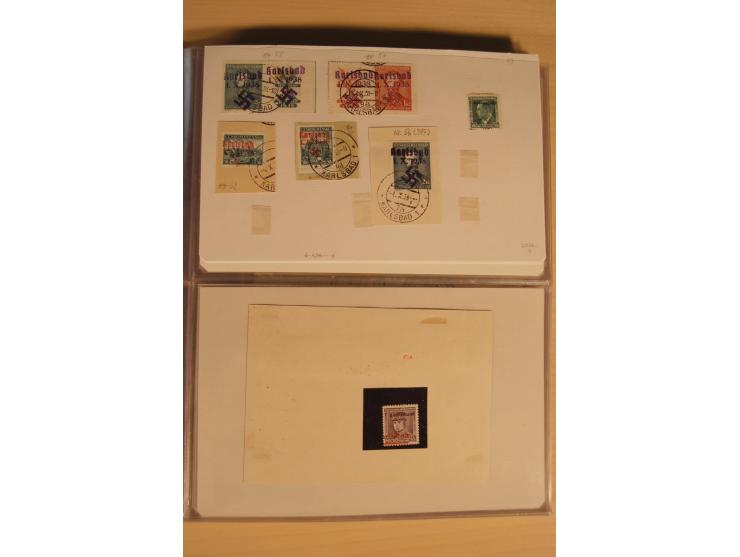 1935, fast ausschließlich gestempelte Sammlung von überwiegend Karlsbad und Reichenberg-Mafferdorf mit etlichen Briefen/Karte