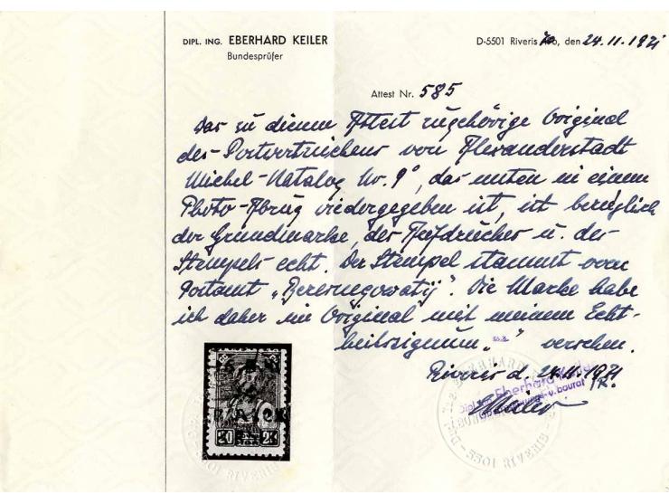 1942, 12 gestempelte Marken bzw. Briefstücke mit auch besseren Werten, alle signiert, meist Zirath bzw. Krischek, Mi.-Nr. 12Y