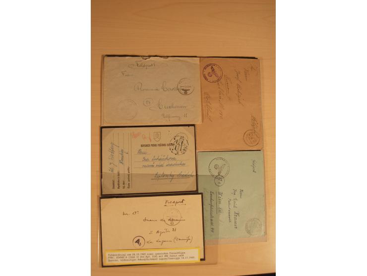 1938/45, Sammlung von etwa 250 nur besseren Belegen, beginnend mit Vorkrieg, Übungsfeldpost, Sudetenkrise, SS-Feldpost, Marin
