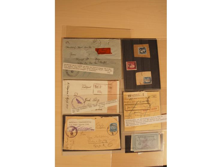 1938/45, Sammlung von etwa 250 nur besseren Belegen, beginnend mit Vorkrieg, Übungsfeldpost, Sudetenkrise, SS-Feldpost, Marin