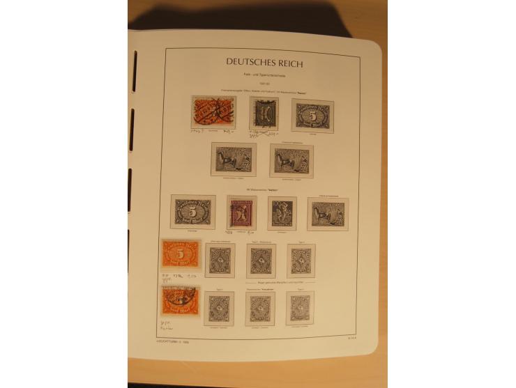 1850/1997, Nachlaß mit Sammlungen Altdeutschland mit u.a. Bayern Mi.-Nr. 1 (repariert), Deutsches Reich mit vielen sign. Wert