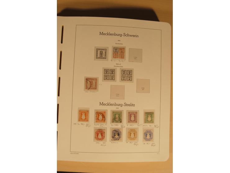 1850/1997, Nachlaß mit Sammlungen Altdeutschland mit u.a. Bayern Mi.-Nr. 1 (repariert), Deutsches Reich mit vielen sign. Wert