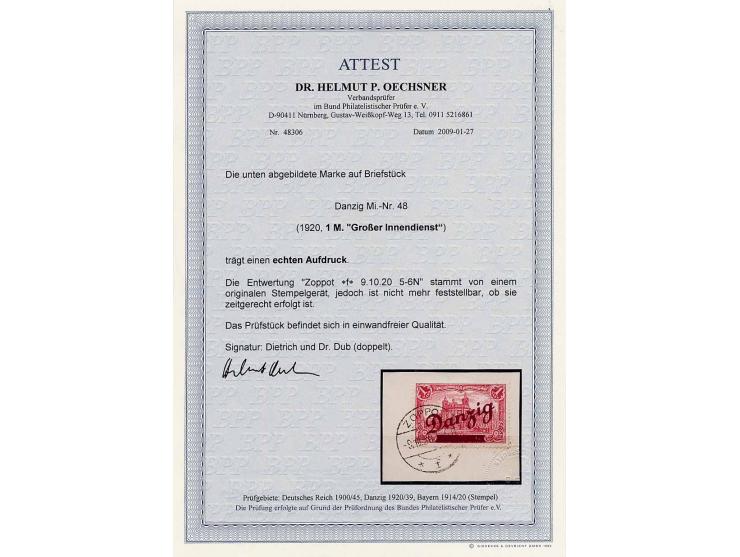1920/48, kleine, meist gestempelte Zusammenstellung mit meist hochwertigen Ausgaben, dabei Abstimmungsbiete, Memel und Danzig
