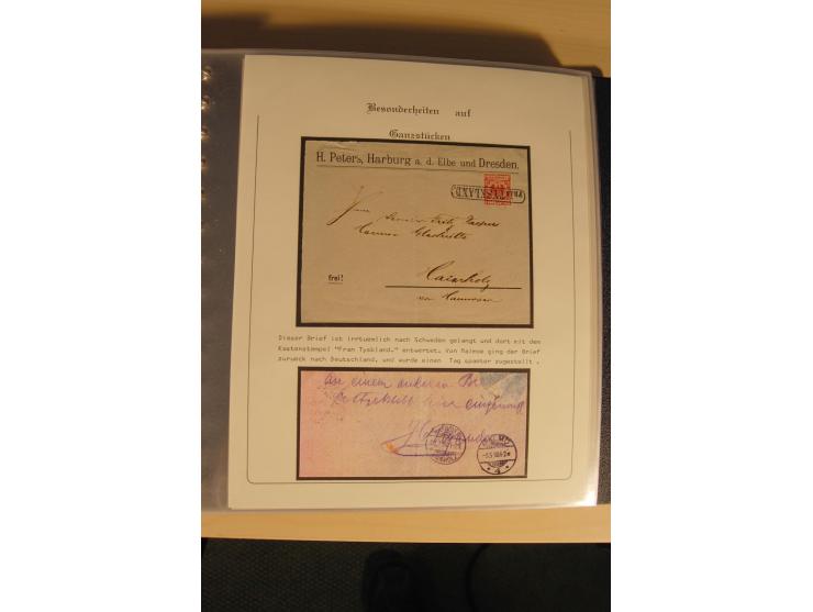 1900/86 (ca.), Sammlung Briefe und Karten mit vielen Besonderheiten und Schwerpunkt vor 1945, dabei gute Frankaturen, Portost