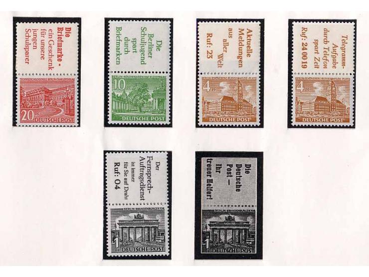ZUSAMMENDRUCKE: 1949/52, postfrische Partie (Mi. ca. 3.770,-)
