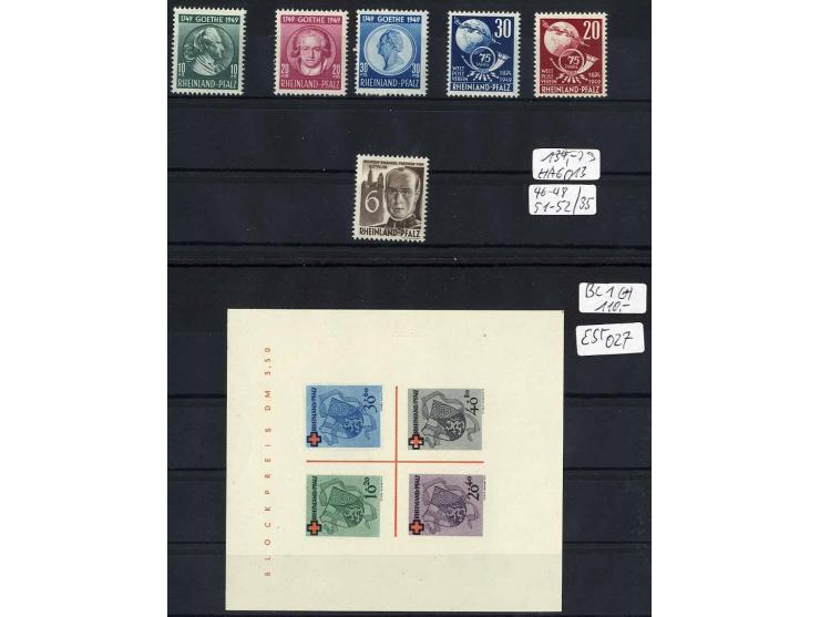 1948/49, postfrische Zusammenstellung nur besserer Werte und Sätze, dabei alle 3 Rotkreuz-Blocks (Mi. 1.558,-)