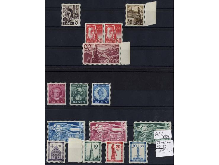 1948/49, postfrische Zusammenstellung nur besserer Werte und Sätze, dabei alle 3 Rotkreuz-Blocks (Mi. 1.558,-)