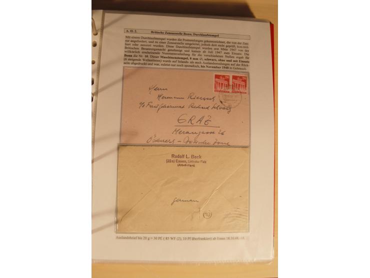 1948/52, Spezialsammlung Zensuren und Devisenkontrollen zur Bautenzeit mit 49 Briefen, dabei amerikanische Zensuren (Kriegsve
