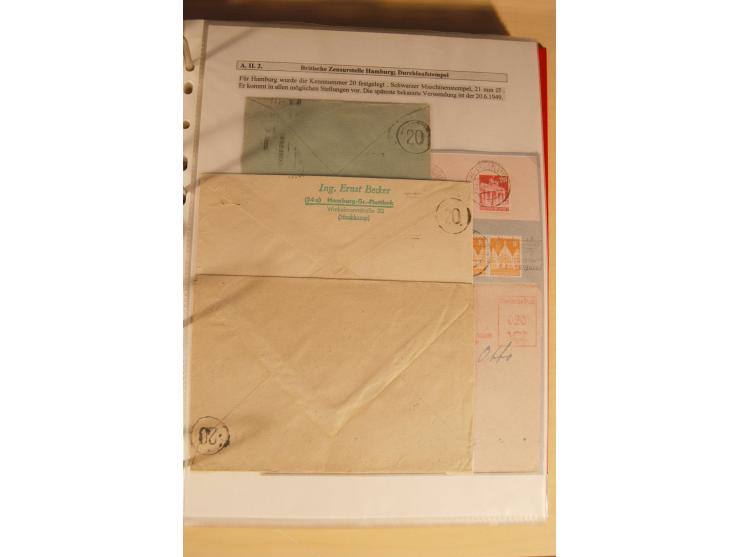 1948/52, Spezialsammlung Zensuren und Devisenkontrollen zur Bautenzeit mit 49 Briefen, dabei amerikanische Zensuren (Kriegsve