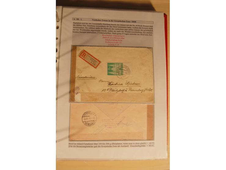 1948/52, Spezialsammlung Zensuren und Devisenkontrollen zur Bautenzeit mit 49 Briefen, dabei amerikanische Zensuren (Kriegsve