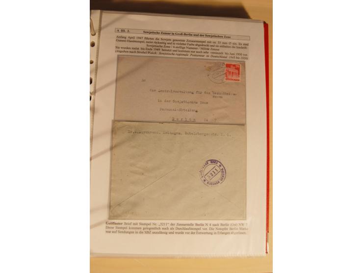 1948/52, Spezialsammlung Zensuren und Devisenkontrollen zur Bautenzeit mit 49 Briefen, dabei amerikanische Zensuren (Kriegsve