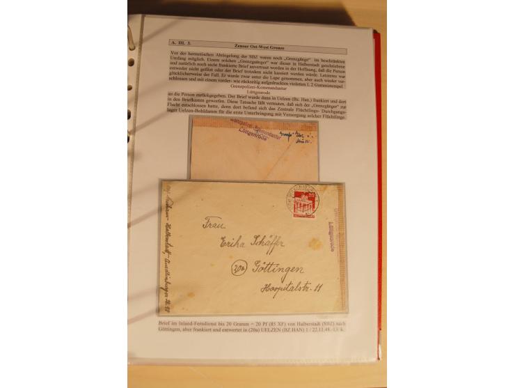 1948/52, Spezialsammlung Zensuren und Devisenkontrollen zur Bautenzeit mit 49 Briefen, dabei amerikanische Zensuren (Kriegsve