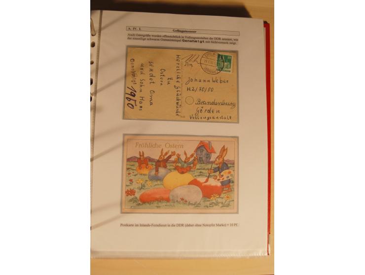 1948/52, Spezialsammlung Zensuren und Devisenkontrollen zur Bautenzeit mit 49 Briefen, dabei amerikanische Zensuren (Kriegsve