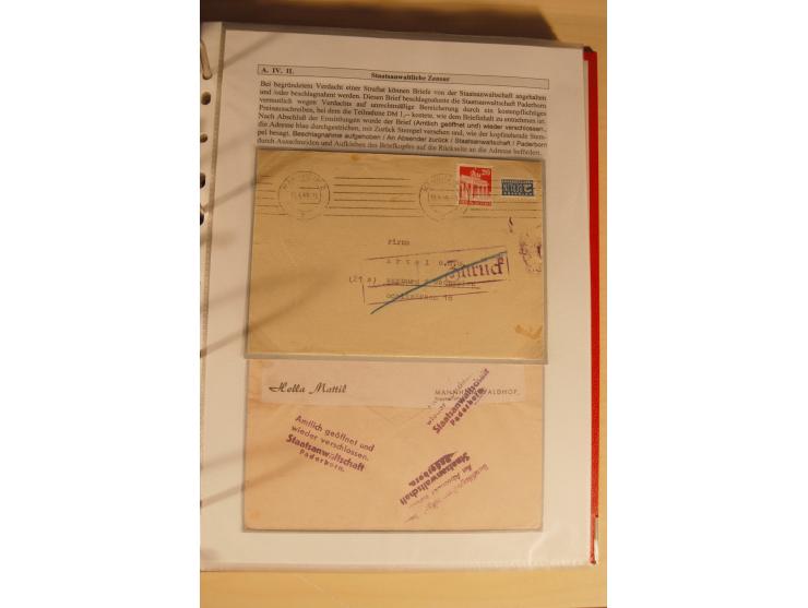 1948/52, Spezialsammlung Zensuren und Devisenkontrollen zur Bautenzeit mit 49 Briefen, dabei amerikanische Zensuren (Kriegsve
