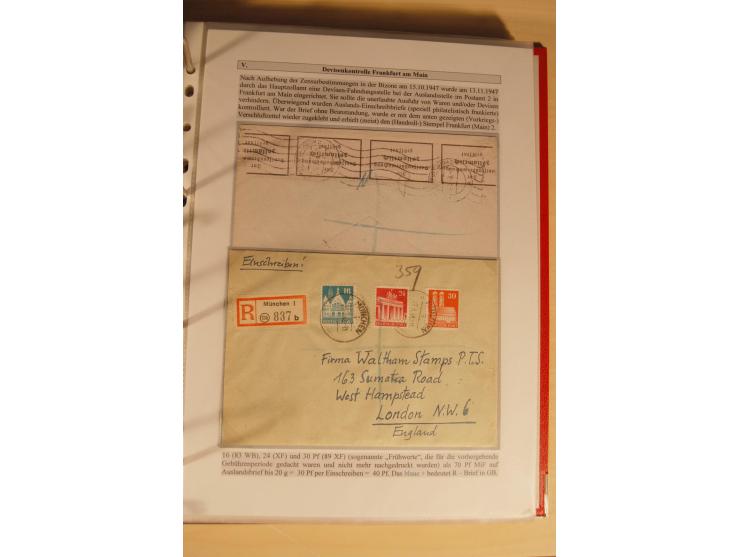 1948/52, Spezialsammlung Zensuren und Devisenkontrollen zur Bautenzeit mit 49 Briefen, dabei amerikanische Zensuren (Kriegsve