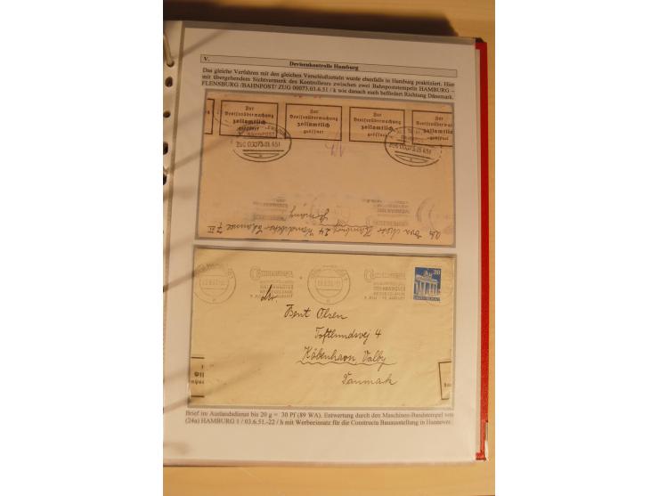 1948/52, Spezialsammlung Zensuren und Devisenkontrollen zur Bautenzeit mit 49 Briefen, dabei amerikanische Zensuren (Kriegsve