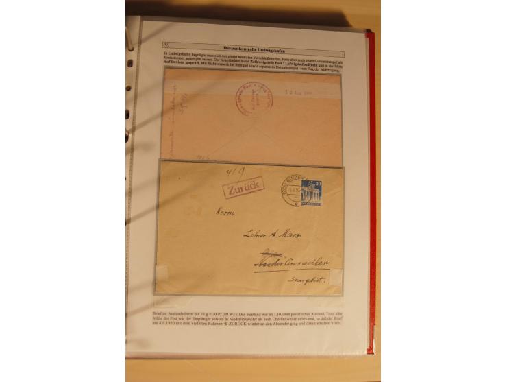 1948/52, Spezialsammlung Zensuren und Devisenkontrollen zur Bautenzeit mit 49 Briefen, dabei amerikanische Zensuren (Kriegsve