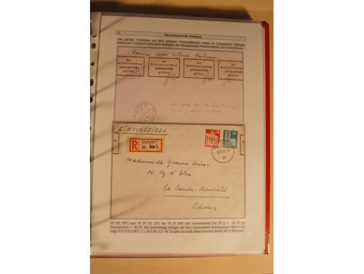 1948/52, Spezialsammlung Zensuren und Devisenkontrollen zur Bautenzeit mit 49 Briefen, dabei amerikanische Zensuren (Kriegsve