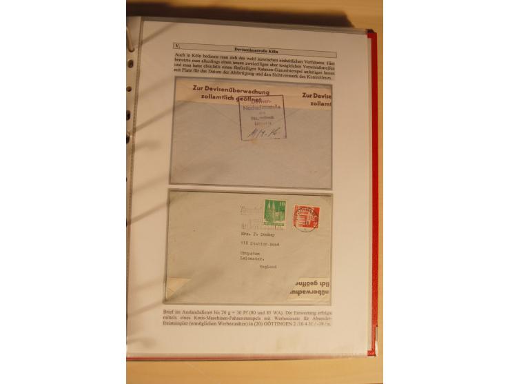 1948/52, Spezialsammlung Zensuren und Devisenkontrollen zur Bautenzeit mit 49 Briefen, dabei amerikanische Zensuren (Kriegsve
