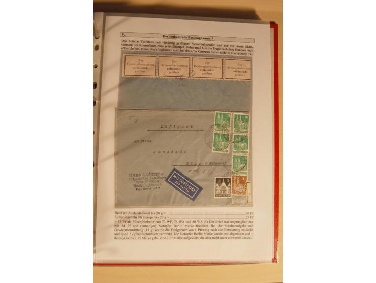 1948/52, Spezialsammlung Zensuren und Devisenkontrollen zur Bautenzeit mit 49 Briefen, dabei amerikanische Zensuren (Kriegsve