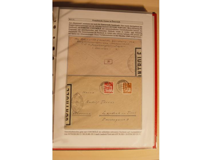 1948/52, Spezialsammlung Zensuren und Devisenkontrollen zur Bautenzeit mit 49 Briefen, dabei amerikanische Zensuren (Kriegsve
