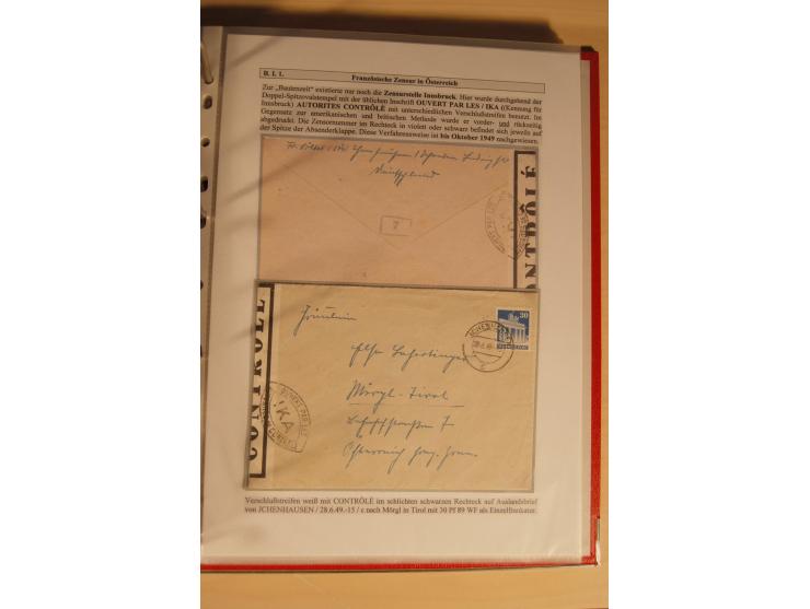 1948/52, Spezialsammlung Zensuren und Devisenkontrollen zur Bautenzeit mit 49 Briefen, dabei amerikanische Zensuren (Kriegsve