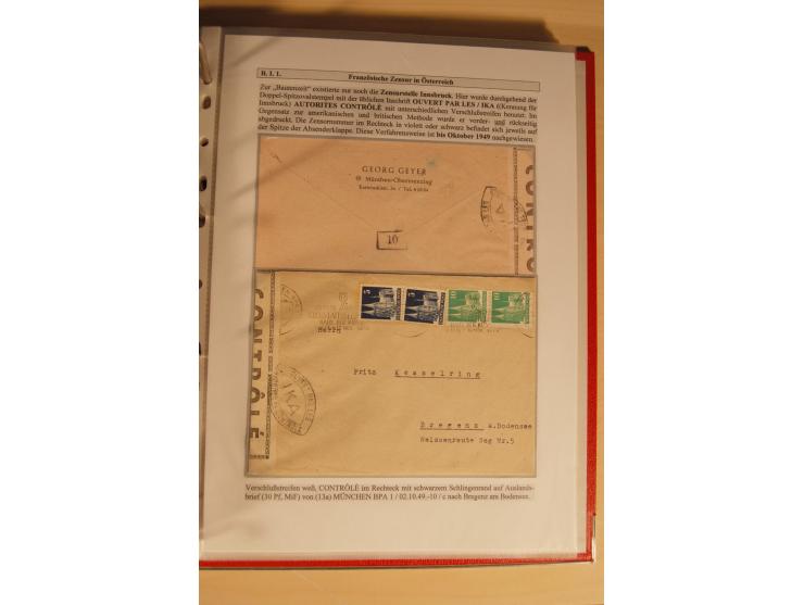 1948/52, Spezialsammlung Zensuren und Devisenkontrollen zur Bautenzeit mit 49 Briefen, dabei amerikanische Zensuren (Kriegsve
