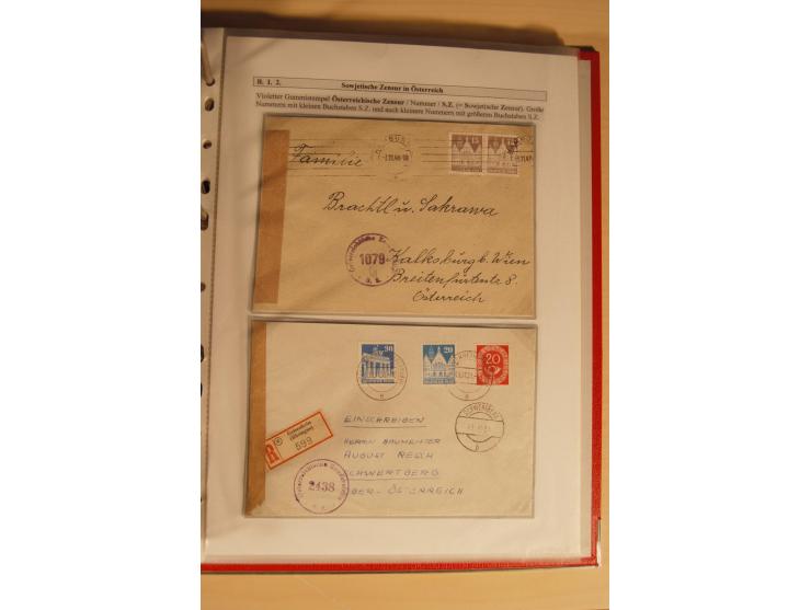 1948/52, Spezialsammlung Zensuren und Devisenkontrollen zur Bautenzeit mit 49 Briefen, dabei amerikanische Zensuren (Kriegsve