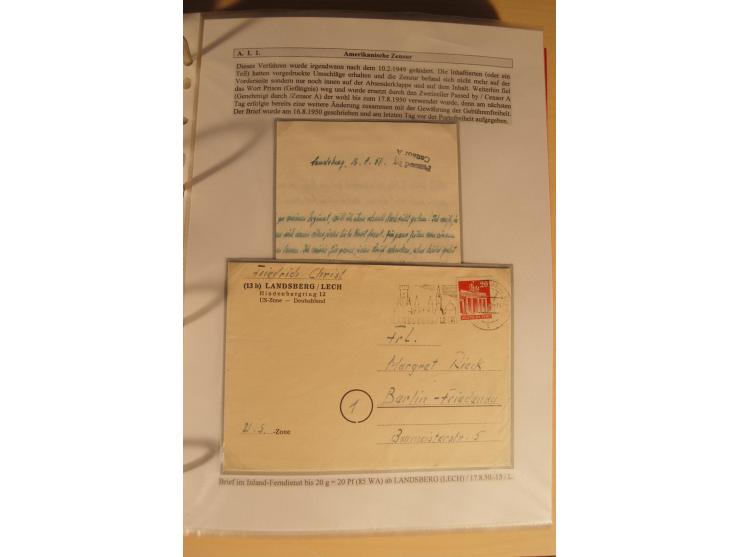 1948/52, Spezialsammlung Zensuren und Devisenkontrollen zur Bautenzeit mit 49 Briefen, dabei amerikanische Zensuren (Kriegsve