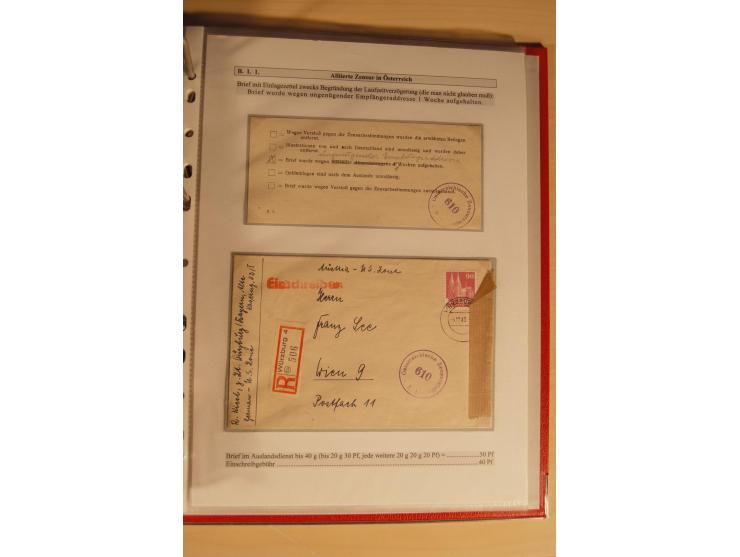 1948/52, Spezialsammlung Zensuren und Devisenkontrollen zur Bautenzeit mit 49 Briefen, dabei amerikanische Zensuren (Kriegsve