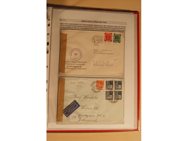 1948/52, Spezialsammlung Zensuren und Devisenkontrollen zur Bautenzeit mit 49 Briefen, dabei amerikanische Zensuren (Kriegsve