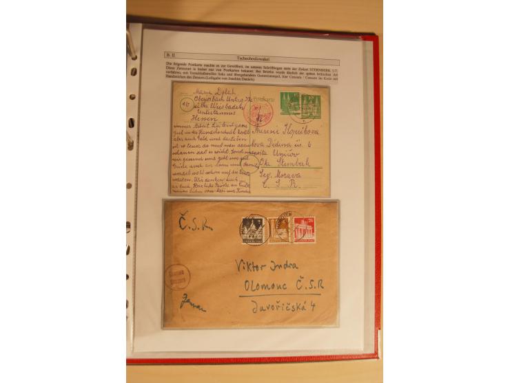 1948/52, Spezialsammlung Zensuren und Devisenkontrollen zur Bautenzeit mit 49 Briefen, dabei amerikanische Zensuren (Kriegsve