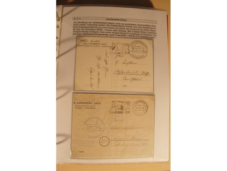 1948/52, Spezialsammlung Zensuren und Devisenkontrollen zur Bautenzeit mit 49 Briefen, dabei amerikanische Zensuren (Kriegsve