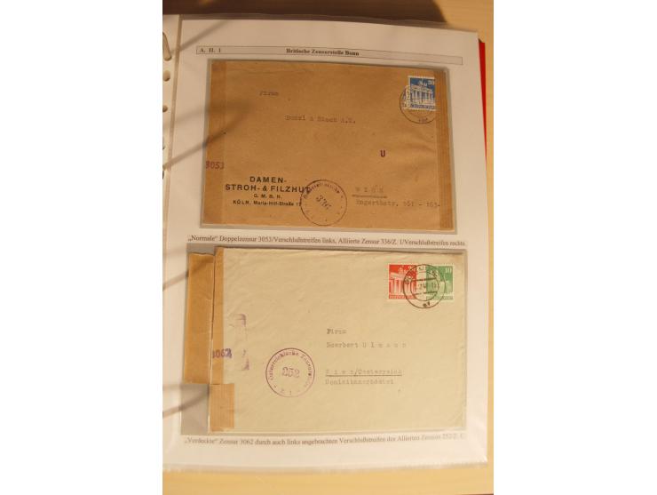1948/52, Spezialsammlung Zensuren und Devisenkontrollen zur Bautenzeit mit 49 Briefen, dabei amerikanische Zensuren (Kriegsve