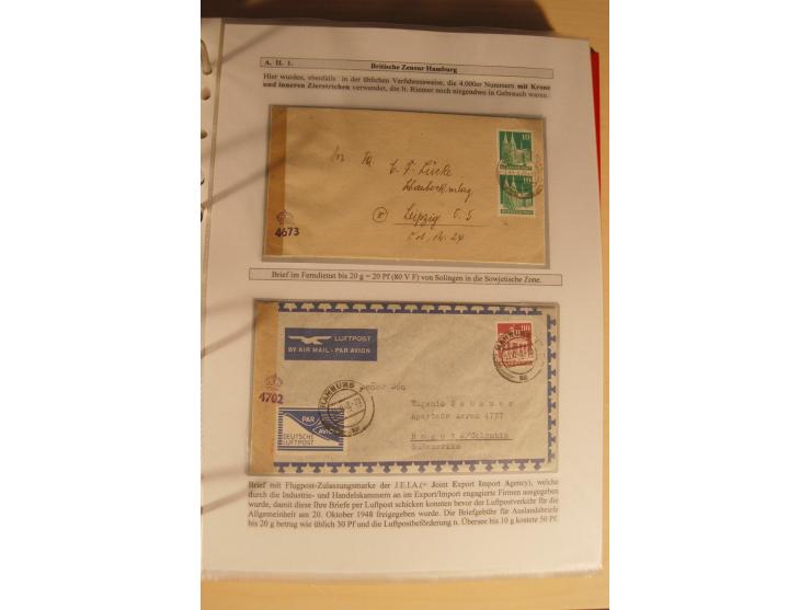 1948/52, Spezialsammlung Zensuren und Devisenkontrollen zur Bautenzeit mit 49 Briefen, dabei amerikanische Zensuren (Kriegsve