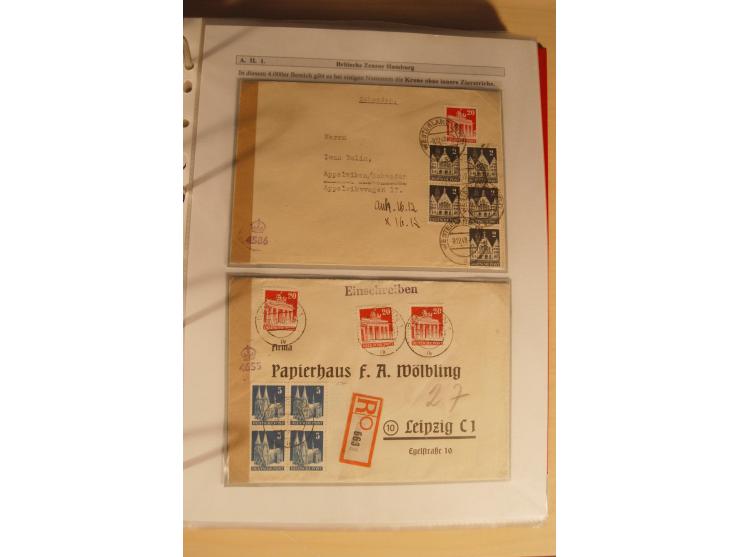 1948/52, Spezialsammlung Zensuren und Devisenkontrollen zur Bautenzeit mit 49 Briefen, dabei amerikanische Zensuren (Kriegsve