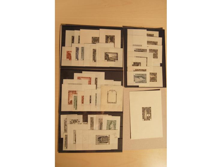1928/32, rund 80 Probedrucke, meist Mercier, überwiegend in kleinem Blockformat, dabei auch etwas Kongo