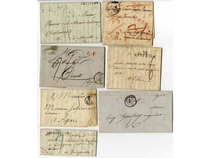BRIEFPOSTEN: 1752/1850 (ca.), 17 markenlose Briefe, dabei Tax- und Grenzübergangsstempel