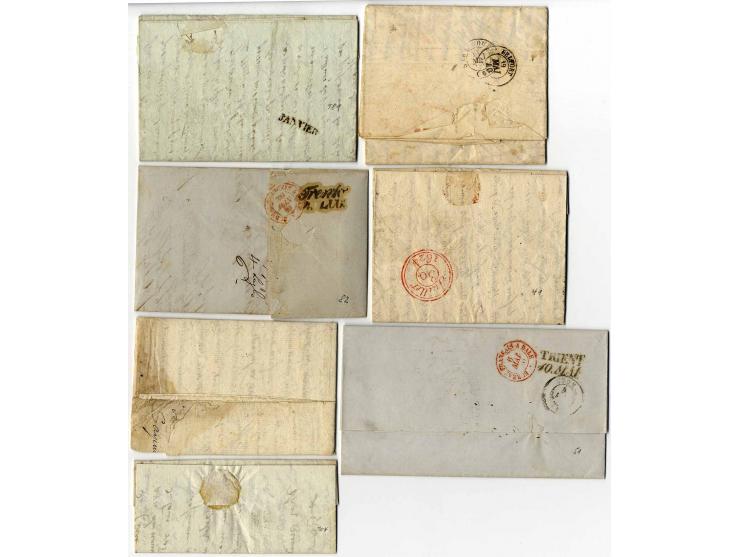 BRIEFPOSTEN: 1752/1850 (ca.), 17 markenlose Briefe, dabei Tax- und Grenzübergangsstempel